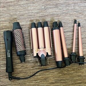 Rose Gold Hair Curling Iron Styling Tool Set